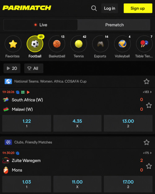 Section bets on sports Parimatch