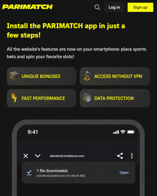 Parimatch app for Android