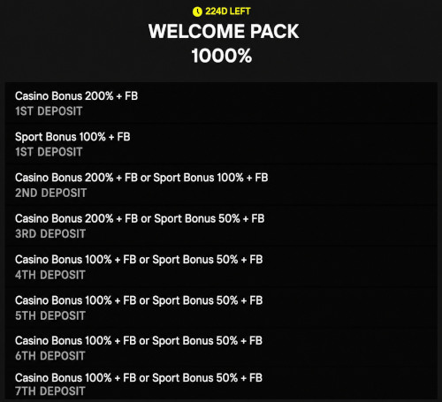 Casino Package: Welcome Bonus and Free Spins