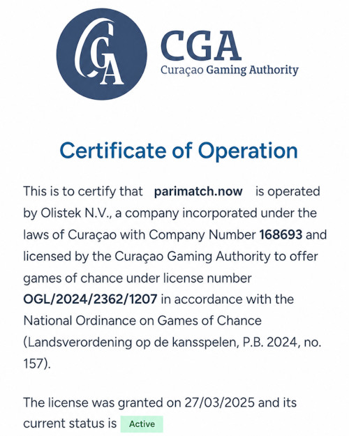 Parimatch Curacao License