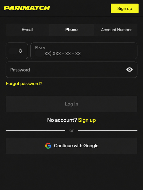 In options login in account dashboard