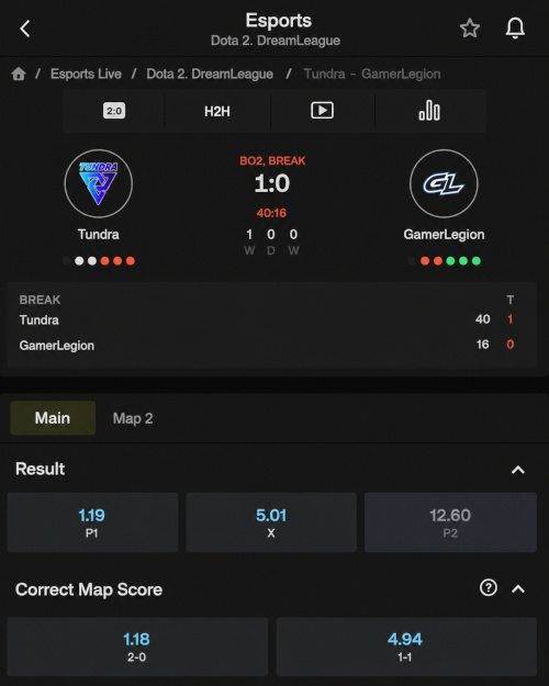 Informatsiya o match with podrobnoy live-statistikoy in section esports